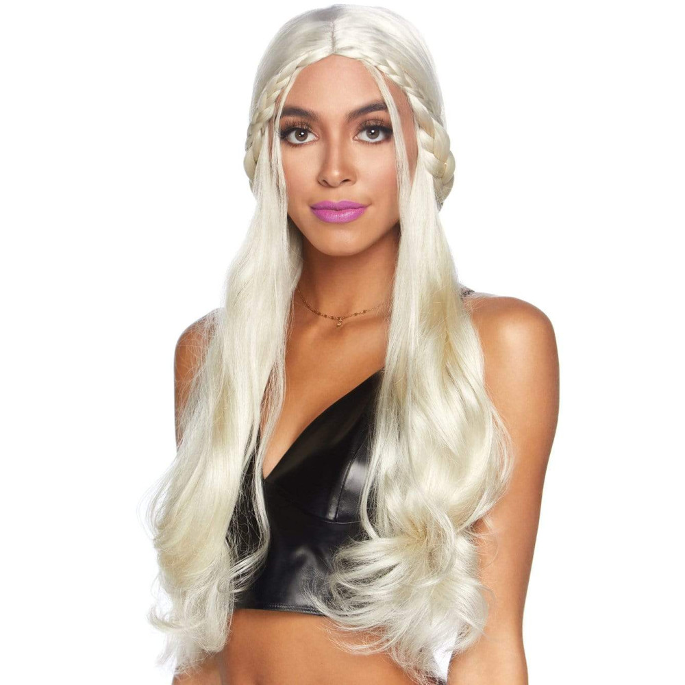Парик белый длинный Leg Avenue Dragon Queen Wig (Дейнерис), размер O/S, длина 81 см, фото №3 — секс шоп Украина, NO TABOO