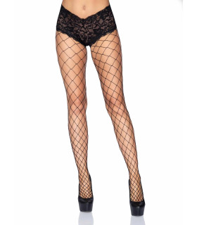 Колготки в крупную сетку с кружевными шортиками Leg Avenue Fencenet Diamond Pantyhose, размер O/S - No Taboo