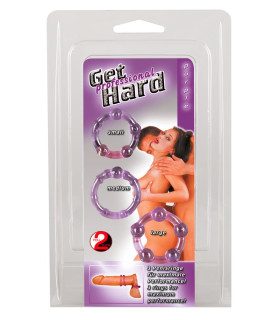 Набор эрекционных колец Get Hard, 3 шт, фиолетовые - No Taboo