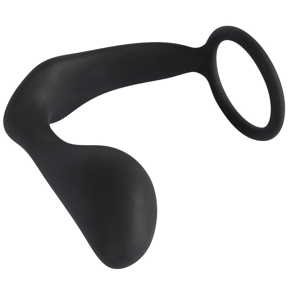 Эрекционное кольцо с анальной пробкой Black Velvets Ring & Plug, черное фото №5 — секс игрушки: Украина, NO TABOO