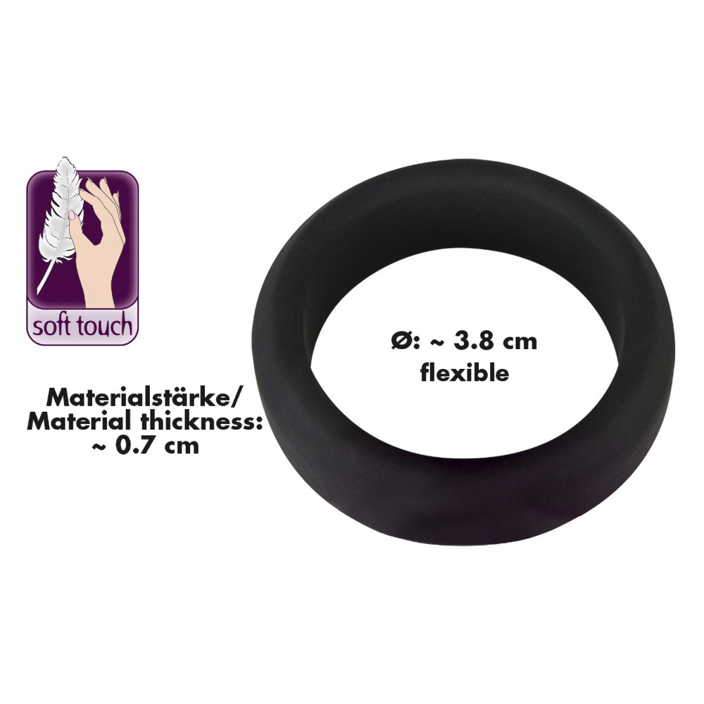 Эрекционное кольцо Black Velvets Cock Ring, 3.8 см, силикон, черное фото №4 — секс игрушки: Украина, NO TABOO