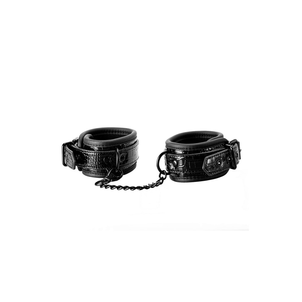 Поножи BLAZE LUXURY ANKLE CUFF CROCO, из замкожи, черные, фото №4 — секс шоп Украина, NO TABOO