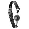 Кляп с пластиковым шариком 4,7 см диаметр BLAZE LUXURY BALL GAG CROCO BLACK	, фото №3 — секс шоп Украина, NO TABOO