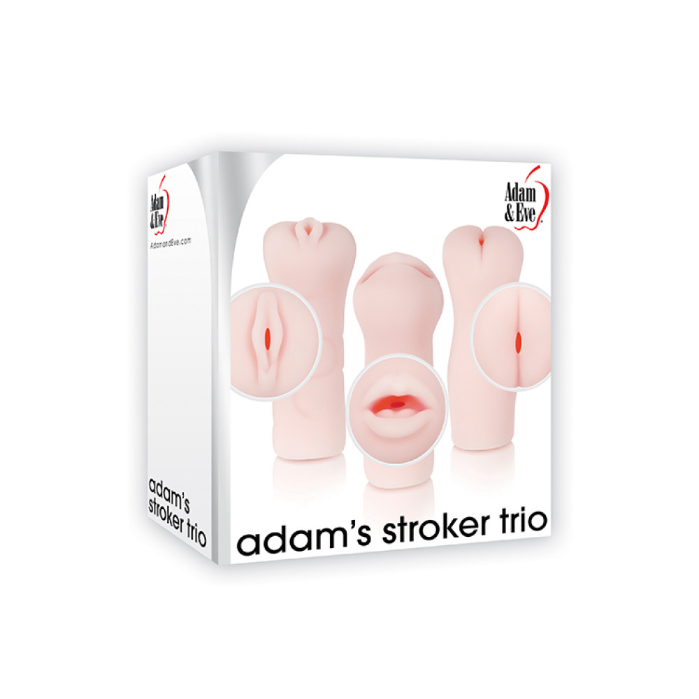 Набор мастурбаторов 3 шт (рота+вагина+анус) A&E STROKER TRIO FLESH фото №2 — секс игрушки: Украина, NO TABOO