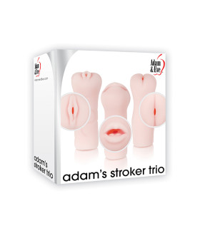 Набір мастурбаторів 3 шт (рота+вагіна+анус) A&E STROKER TRIO FLESH - No Taboo