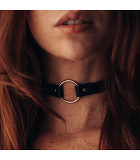 Чокер тонкий з веганської шкіри MAZE Bijoux Indiscret, чорний, 31-41 см - No Taboo