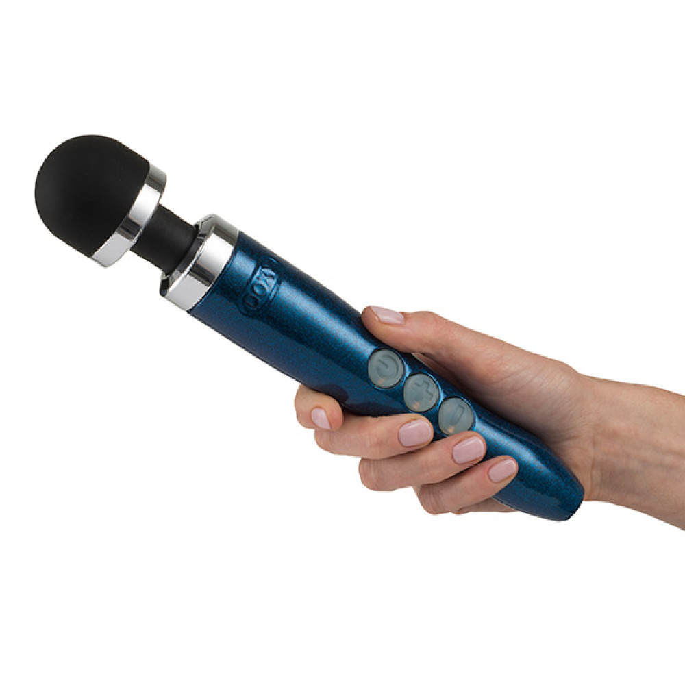 Массажер-микрофон Doxy Die Cast 3R Wand Vibrator, синий фото №3 — секс игрушки: Украина, NO TABOO