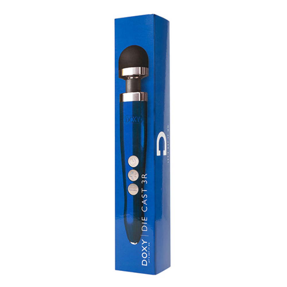 Массажер-микрофон Doxy Die Cast 3R Wand Vibrator, синий фото №4 — секс игрушки: Украина, NO TABOO