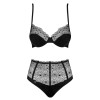 Комплект сексуальный Obsessive Sharlotte Set, размер L/XL, черный, фото №4 — секс шоп Украина, NO TABOO