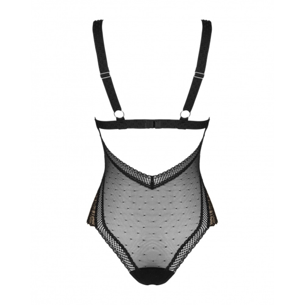 Боди эротический Obsessive Estiqua Teddy, размер M/L, черный, фото №4 — секс шоп Украина, NO TABOO