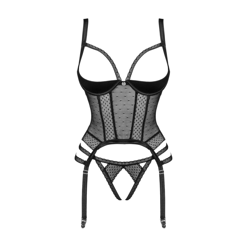 Корсет эротический Obsessive Lanelia Corset, размер M/L, черный, фото №5 — секс шоп Украина, NO TABOO