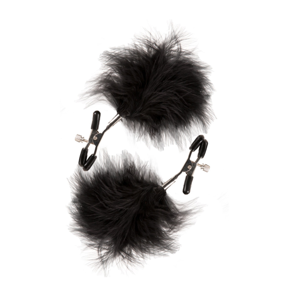 Зажимы для сосков с перьями GP FEATHERED NIPPLE CLAMPS, фото №0 — секс шоп Украина, NO TABOO