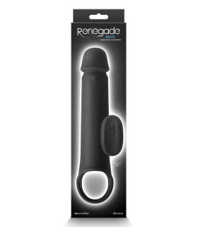 Насадка на член с вибрацией на пульте управления RENEGADE BRUTE BLACK - No Taboo