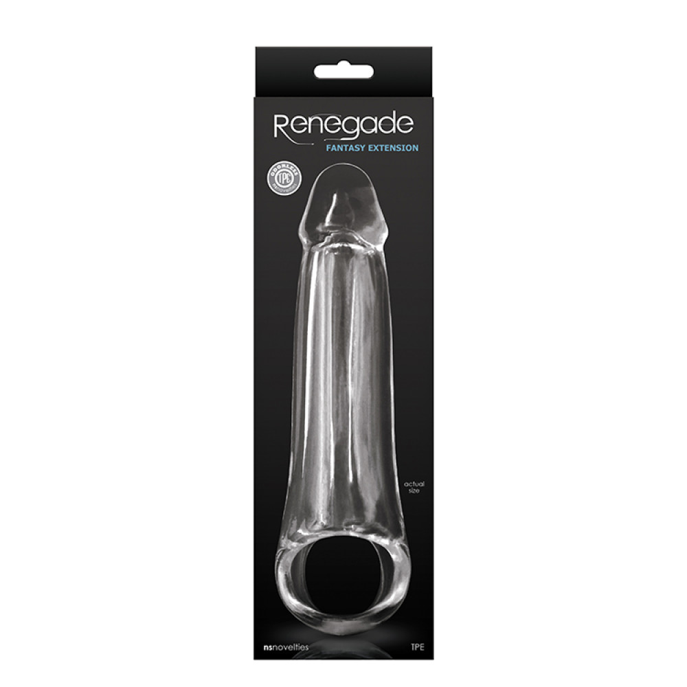 Насадка на пенис удлиняющая Renegade Fantasy Extension Lg Clear, 23.3 см х 6 см фото №0 — секс игрушки: Украина, NO TABOO
