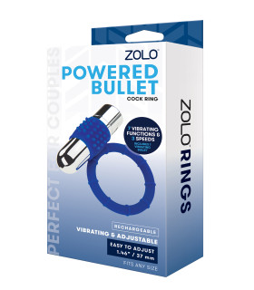 Эрекционное кольцо с вибрацией Zolo Rechargeable Vibrating Cock Ring, синее - No Taboo