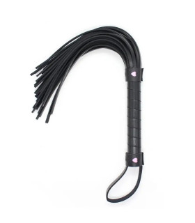 Флоггер черный с розовым сердцем Flogger black with pink heart - No Taboo