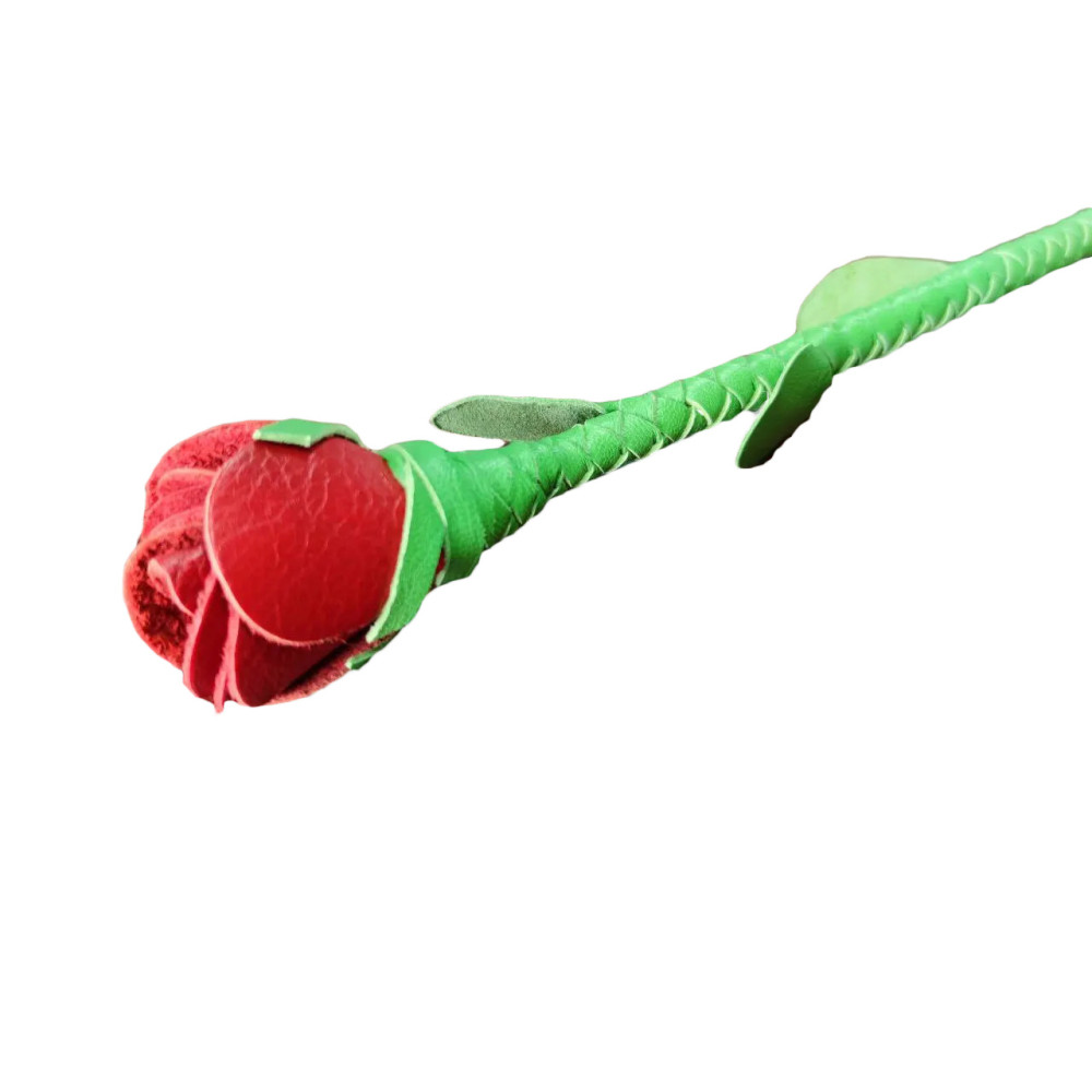 Стек роза кожаный Kid Grain Leather Rose Crop With Calf Leather Rose, фото №2 — секс шоп Украина, NO TABOO