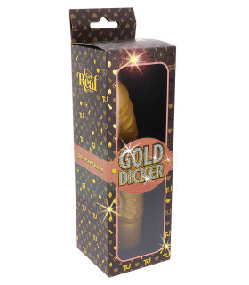 Вибратор реалистичный Gold Dicker, золотой, 20.1 см х 4.2 см - No Taboo