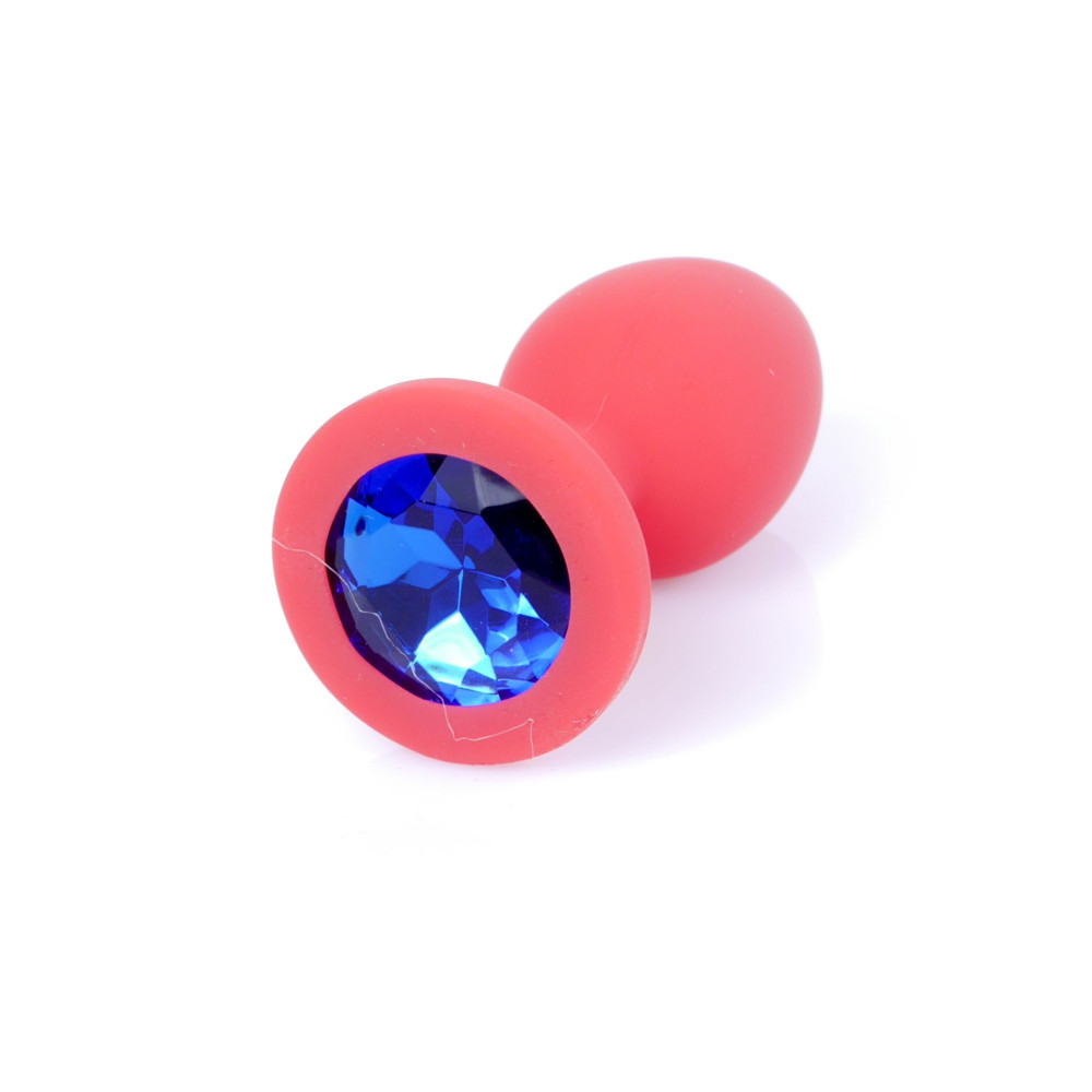 Анальная пробка силиконовая с синим камнем S Plug-Jewellery, 7 см х 2.7 см фото №2 — секс игрушки: Украина, NO TABOO