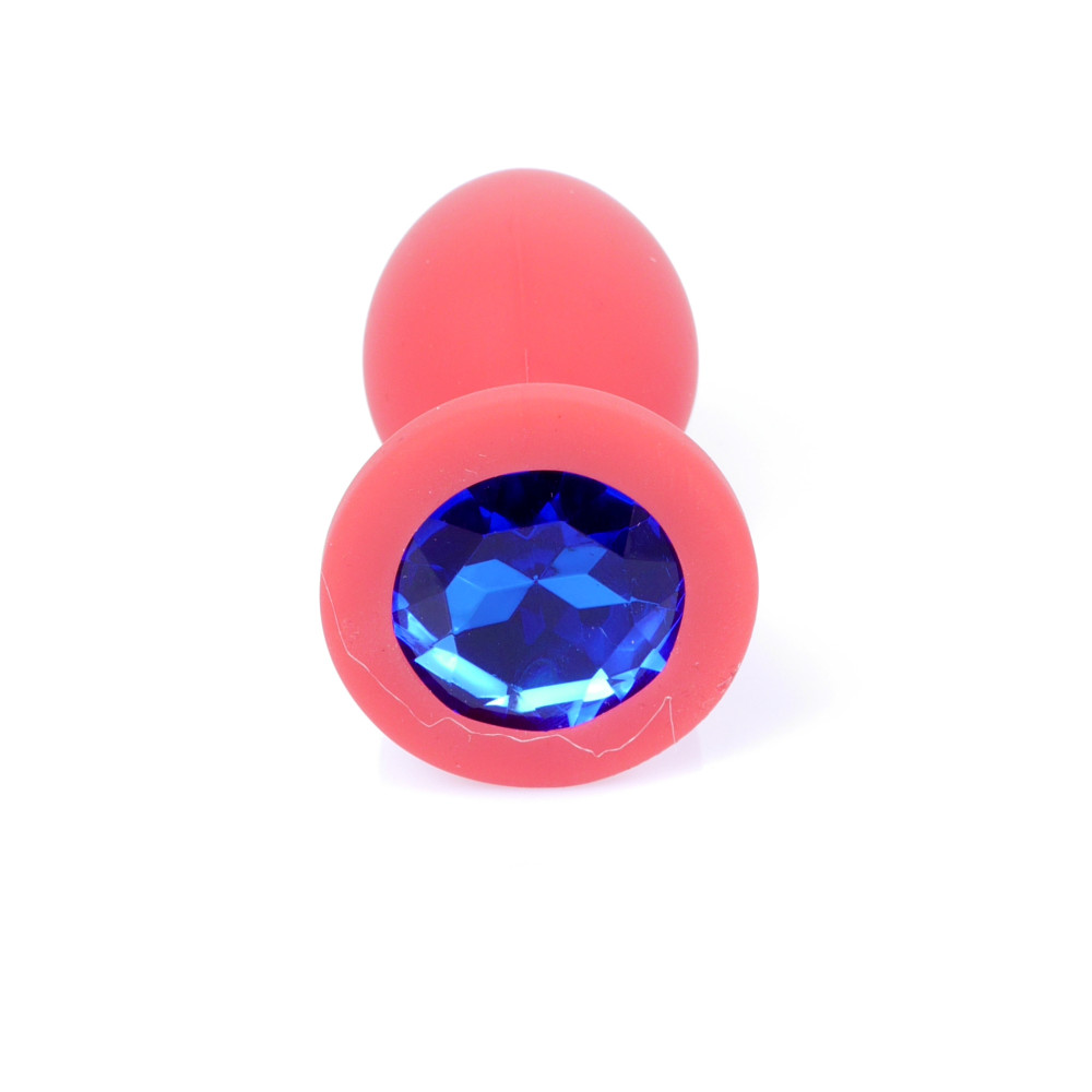 Анальная пробка силиконовая с синим камнем S Plug-Jewellery, 7 см х 2.7 см фото №3 — секс игрушки: Украина, NO TABOO