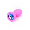 Анальная пробка силиконовая с синим камнем S Plug-Jewellery, 7 см х 2.7 см фото №1 — секс игрушки: Украина, NO TABOO