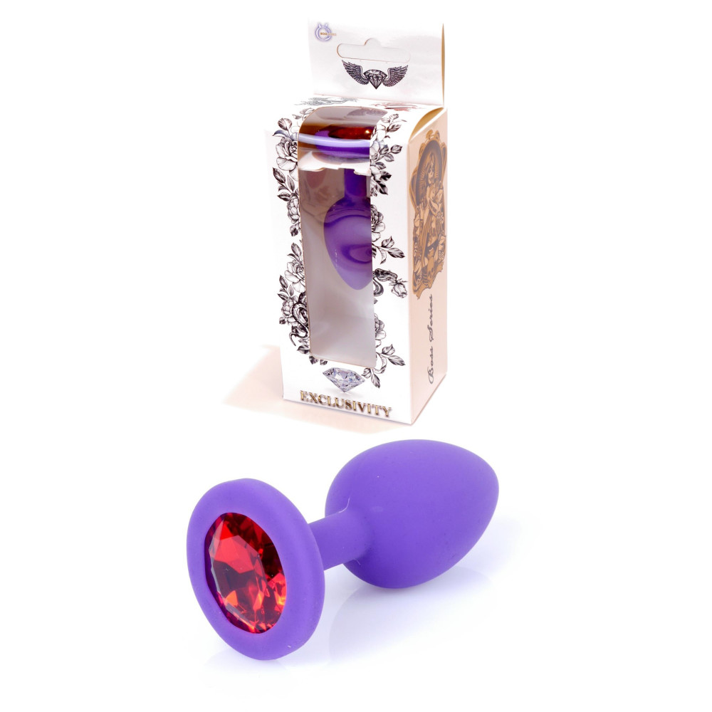 Анальная пробка силиконовая с синим красным S Plug-Jewellery Plug-Jewellery, 7 см х 2.7 см фото №8 — секс игрушки: Украина, NO TABOO