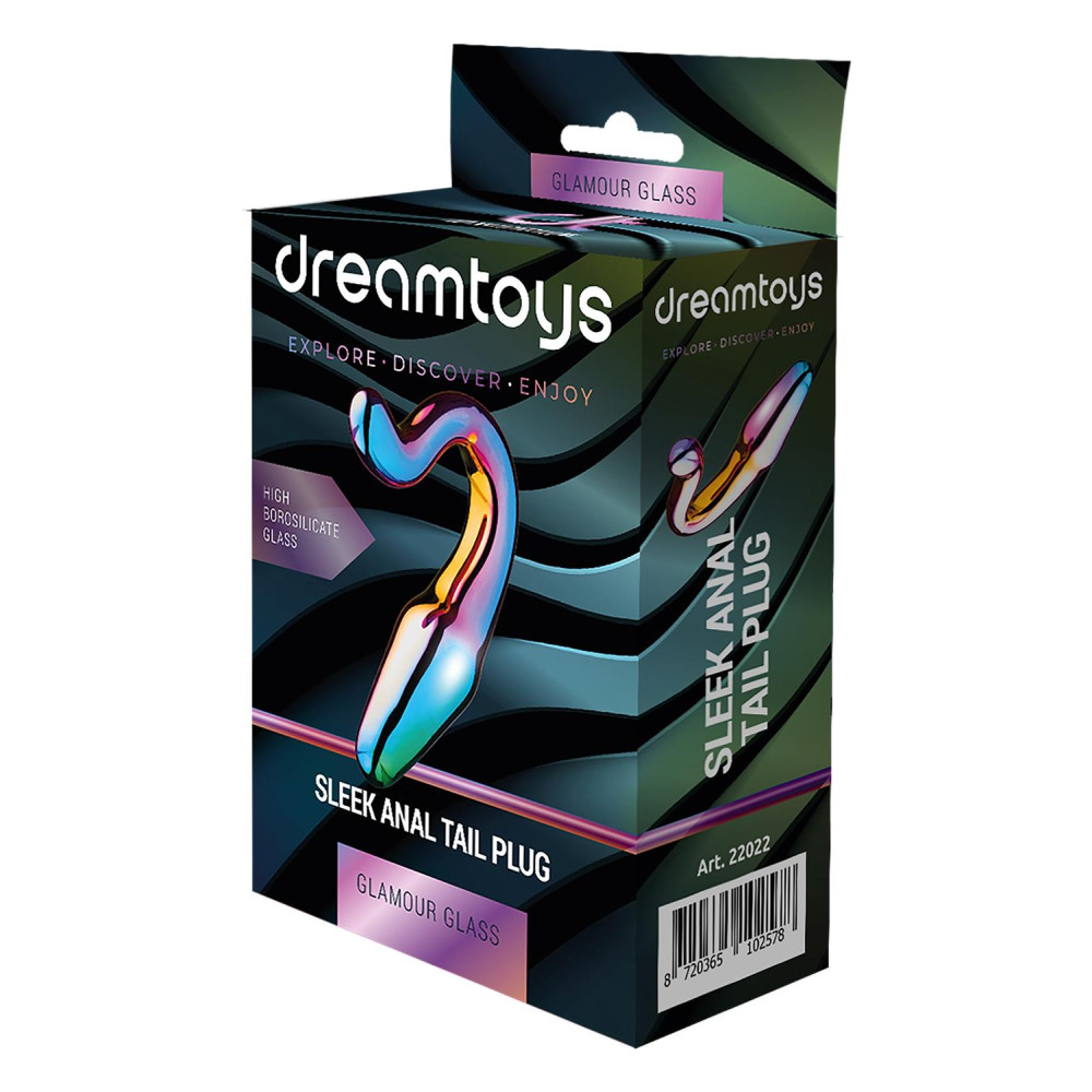 Анальный плаг Dream Toys Glamour Glass боросиликтного стекла, 10.5 см х 2.9 см фото №2 — секс игрушки: Украина, NO TABOO