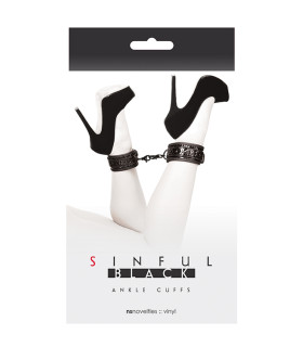 Поножі NS Novelties SINFUL BLACK ANKLE CUFFS, чорні - No Taboo