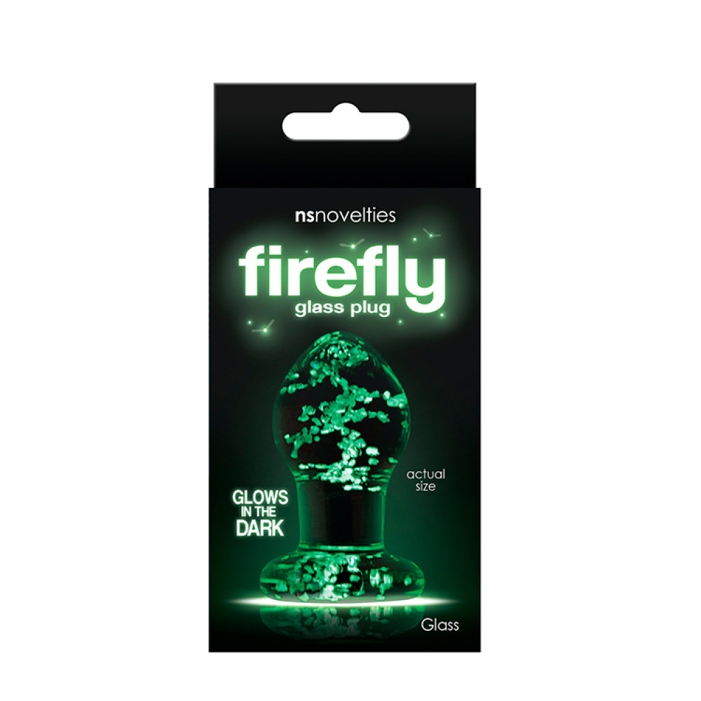Анальная пробка стеклянная светящаяся NS Novelties FIREFLY GLASS PLUG SMALL CLEAR фото №0 — секс игрушки: Украина, NO TABOO