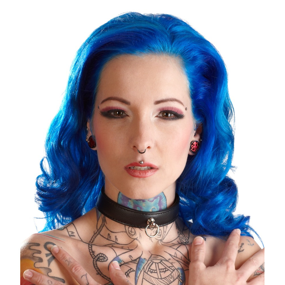 Чокер с кольцом Bad Kitty Bondage Collar, черный, фото №3 — секс шоп Украина, NO TABOO