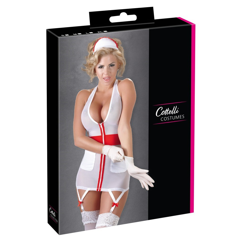 Костюм сексуальной медсестры Cottelli Costumes Nurse, M, 2 предмета, белый, фото №5 — секс шоп Украина, NO TABOO