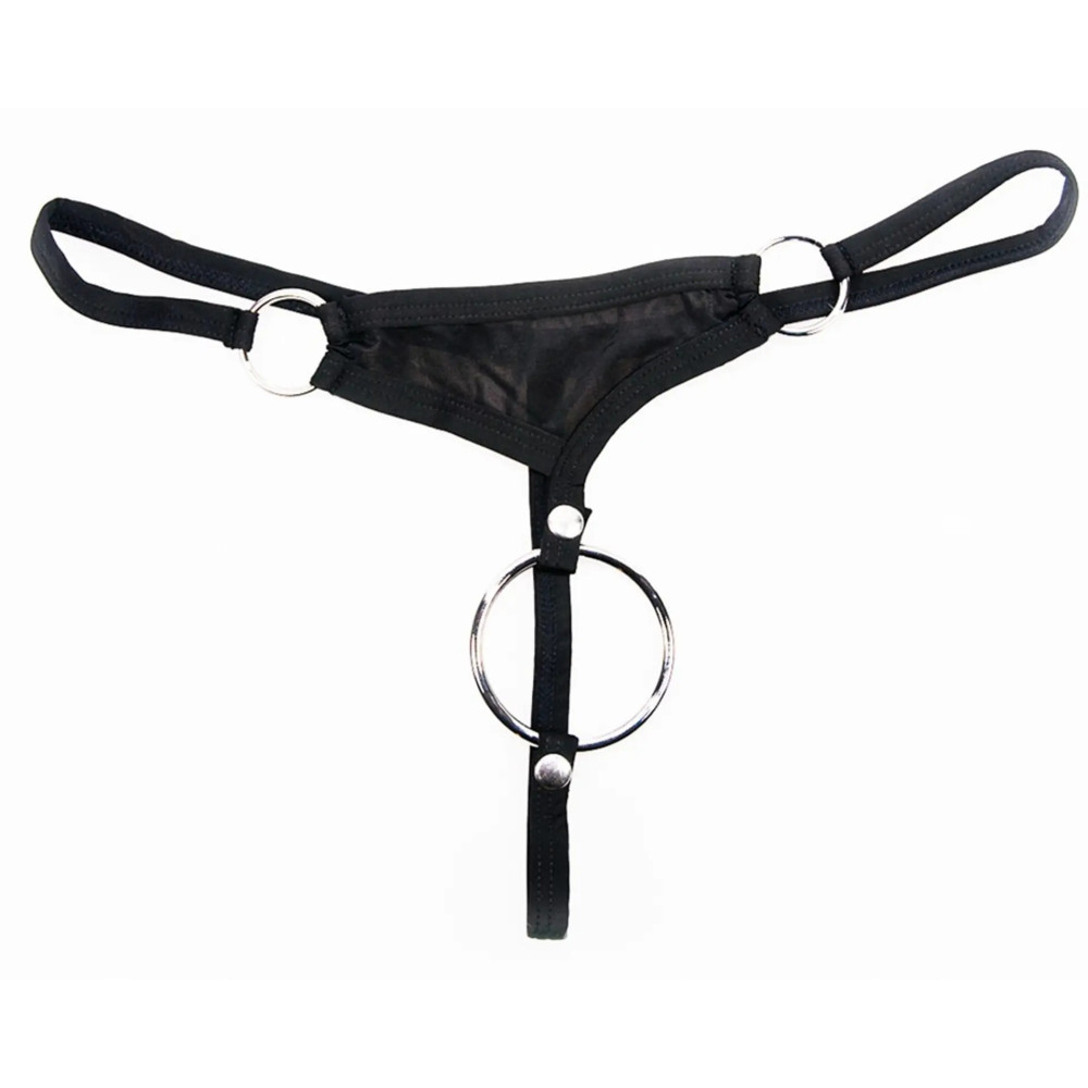 Стринги эротические с кольцом Svenjoyment Men's String, S, черные, фото №4 — секс шоп Украина, NO TABOO