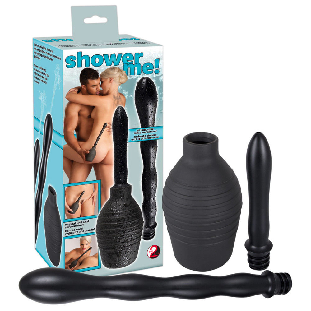 Анальный душ You2Toys Shower Me, 2 насадки, черный, 300 мл фото №0 — секс игрушки: Украина, NO TABOO
