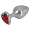 Анальная пробка с красным камнем-сердце You2Toys Diamond Butt Plug medium, 8.2 см х 3.4 см фото №1 — секс игрушки: Украина, NO TABOO