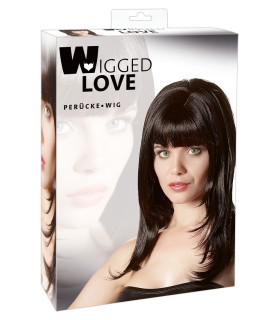 Парик длинный с челкой Cottelli Collection Long Black Wig, 50 см - No Taboo