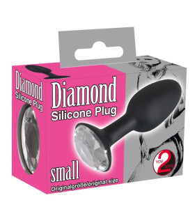 Анальная пробка со стразом You2Toys Butt Plug Diamond S, силикон, черная - No Taboo