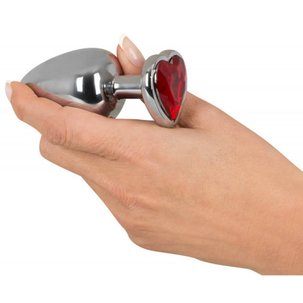 Анальная пробка с красным камнем-сердце You2Toys Diamond Butt Plug large, 9.4 см х 4.1 см фото №5 — секс игрушки: Украина, NO TABOO