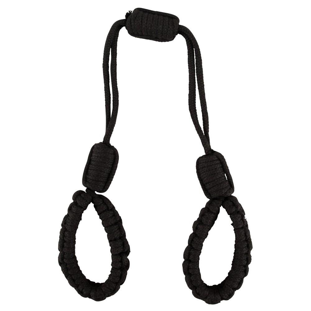 Наручники из бондажной веревки Bad Kitty Handcuffs 1, черные, фото №3 — секс шоп Украина, NO TABOO