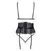 Комплект сексуальный Kissable Suspender Set, S/M, черный, фото №4 — секс шоп Украина, NO TABOO