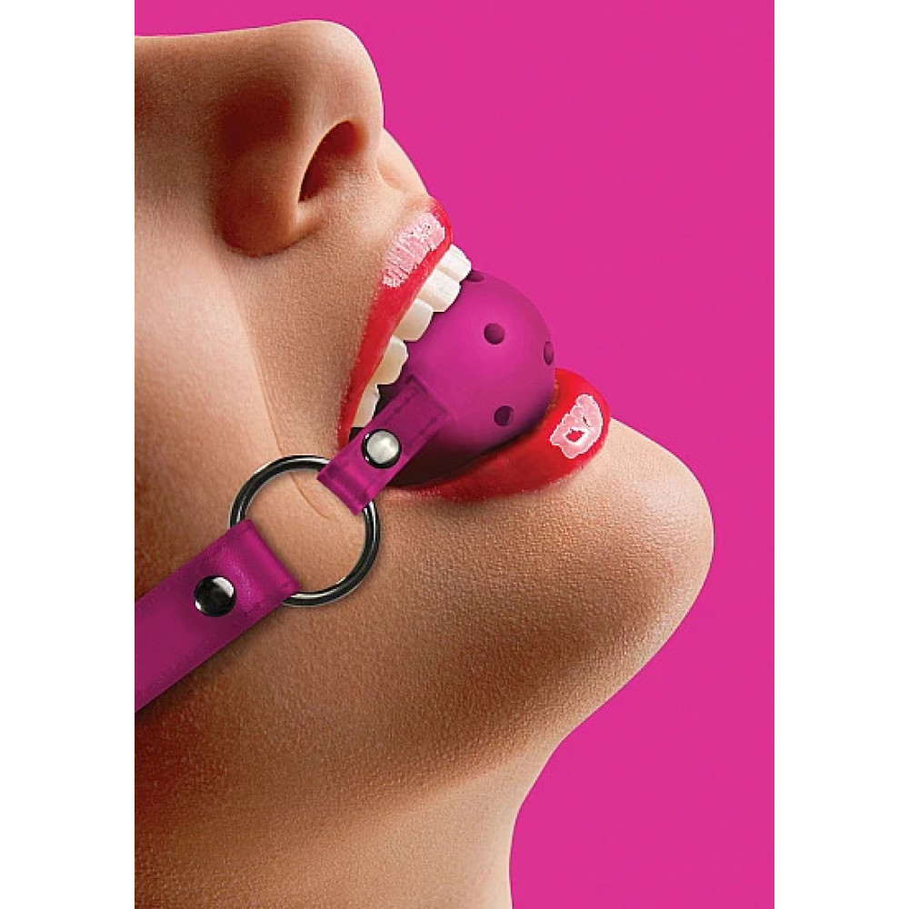 Кляп с отверстиями Ouch! Ball Gag, розовый, фото №0 — секс шоп Украина, NO TABOO