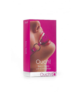 Кляп с отверстиями Ouch! Ball Gag, розовый - No Taboo