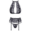 Комплект сексуальный Kissable Bra Set Lace, S/M, черный, фото №3 — секс шоп Украина, NO TABOO