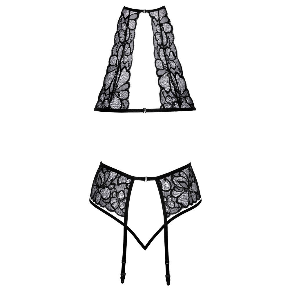 Комплект сексуальный Kissable Bra Set Lace, S/M, черный, фото №4 — секс шоп Украина, NO TABOO