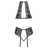Комплект сексуальный Kissable Bra Set Lace, S/M, черный, фото №4 — секс шоп Украина, NO TABOO
