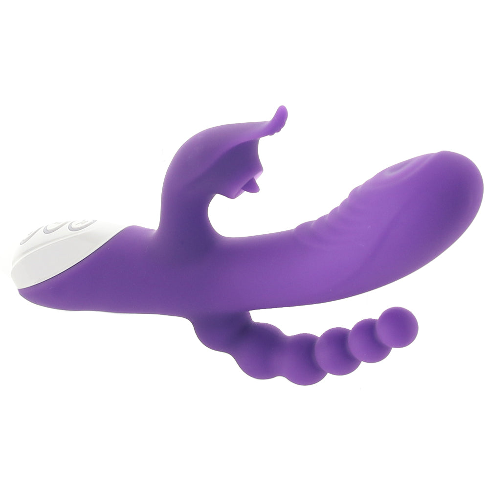 Вибратор для тройной стимуляции Evolved Lick Me Triple Stim Vibe, фиолетовый фото №4 — секс игрушки: Украина, NO TABOO
