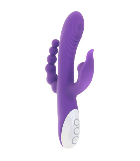Вібратор для потрійної стимуляції Evolved Lick Me Triple Stim Vibe, фіолетовий - No Taboo