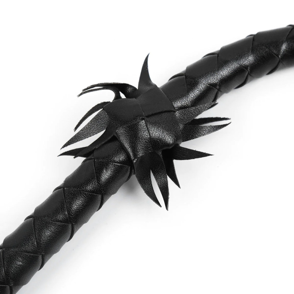 Кнут с флоггером на окончании Fetish Stripe flogger, черный, 86 см, фото №3 — секс шоп Украина, NO TABOO