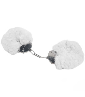 Наручники металлические IDEA SM Plush с искусственным мехом, белые - No Taboo
