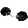 Наручники металлические IDEA SM Plush с искусственным мехом, черные, фото №2 — секс шоп Украина, NO TABOO