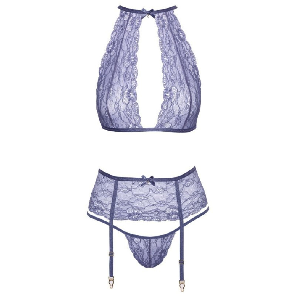 Комплект сексуальный Kissable Suspender Set S/M, лавандовый, фото №3 — секс шоп Украина, NO TABOO
